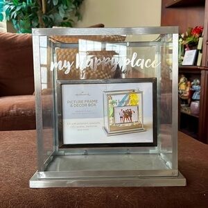 Brand New Hallmark My Happy Place Picture Frame Decor Box Glass Lantern Momento